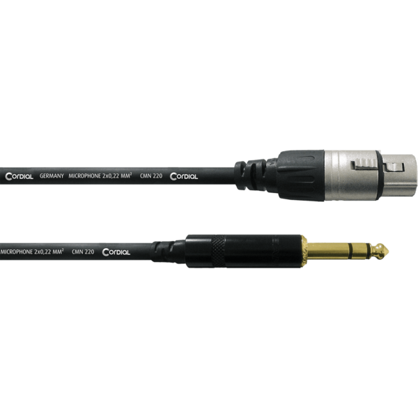 Câble Audio XLR femelle/jack mâle Stéréo 1,5 m CORDIAL CFM1.5FV
