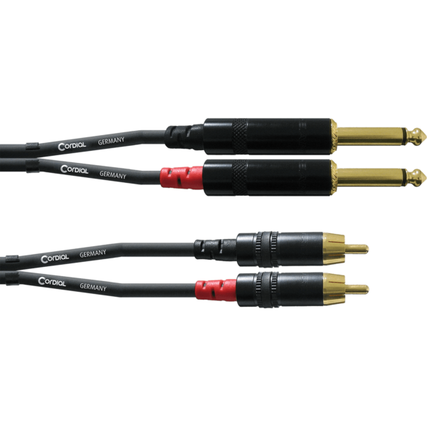 Câble Audio Double jack mono/RCA 1,5 m CORDIAL CFU1.5PC