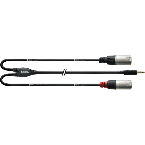 Câble Y Bretelle minijack stéréo/2 XLR mâle 3 m CORDIAL CFY3WMM